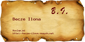 Becze Ilona névjegykártya